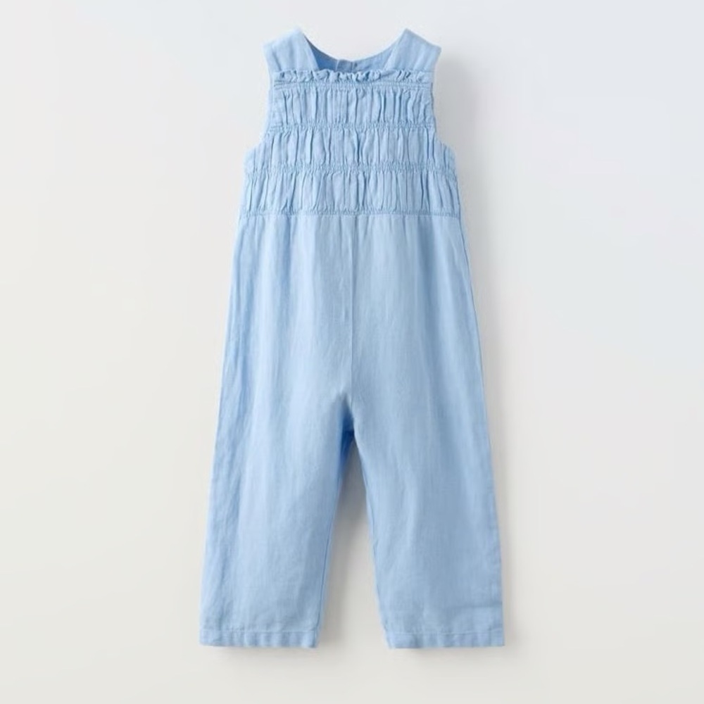 Zara toddler girls FULL LENGTH LINEN JUMPSUIT / Size 3-4Year / 104Cm